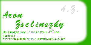 aron zselinszky business card